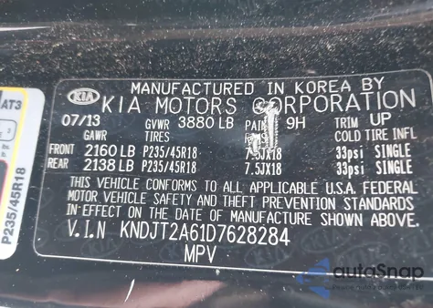 2013 Kia Soul ! из США, поврежденный, VIN KNDJT2A61D7628284